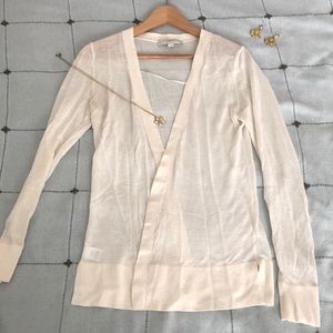 NWOT Sheer Cream Open Cardigan LOFT